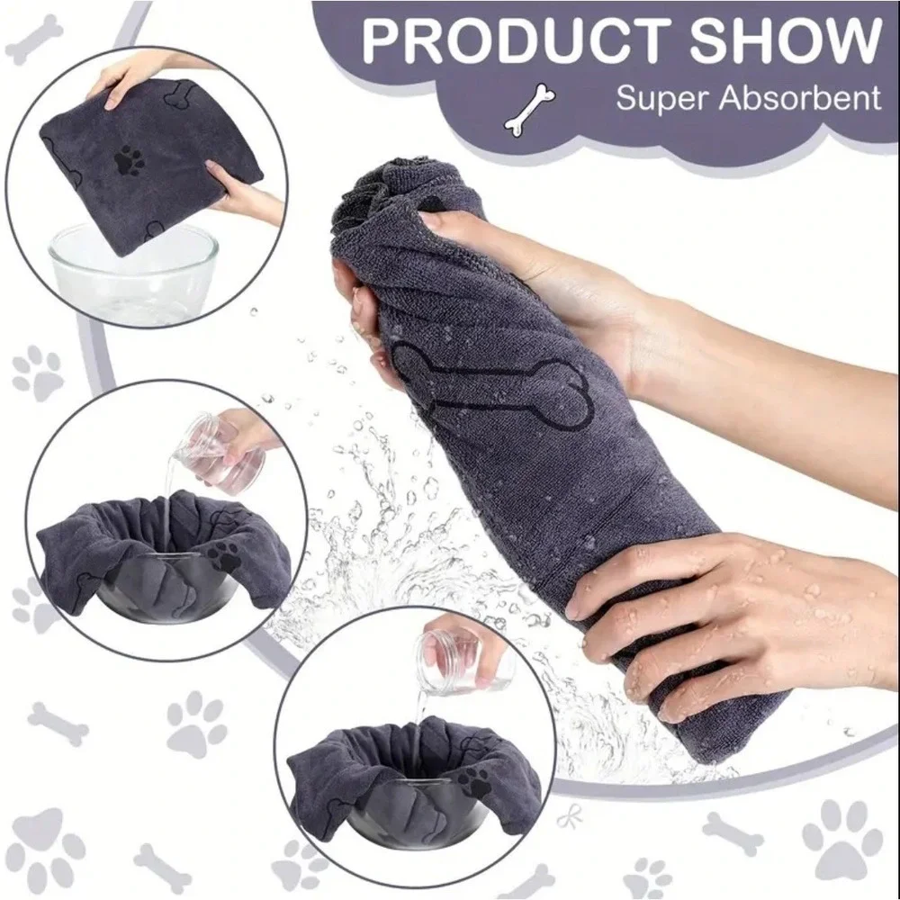 Super Absorbent Microfiber‎ Pet Drying Towels LARGE 8pk Quick Drying Dogs Cats